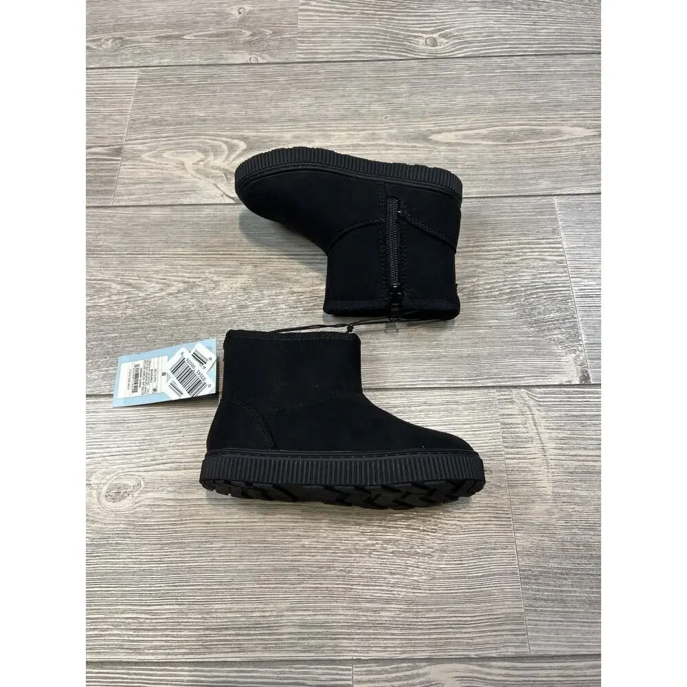 Cat & Jack Toddler Arlo Booties Black Size 8 NWT